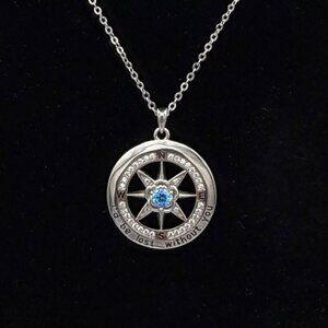 S925 "Lost without you" Compass Necklace Gift-December birthstone